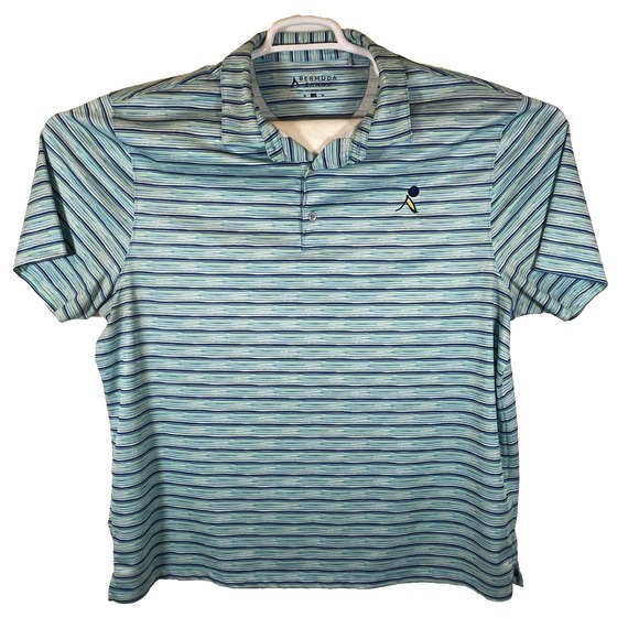 Bermuda Sands Polo Shirt Men XL Multicolor Striped Golf Short Sleeve - Picture 1 of 10